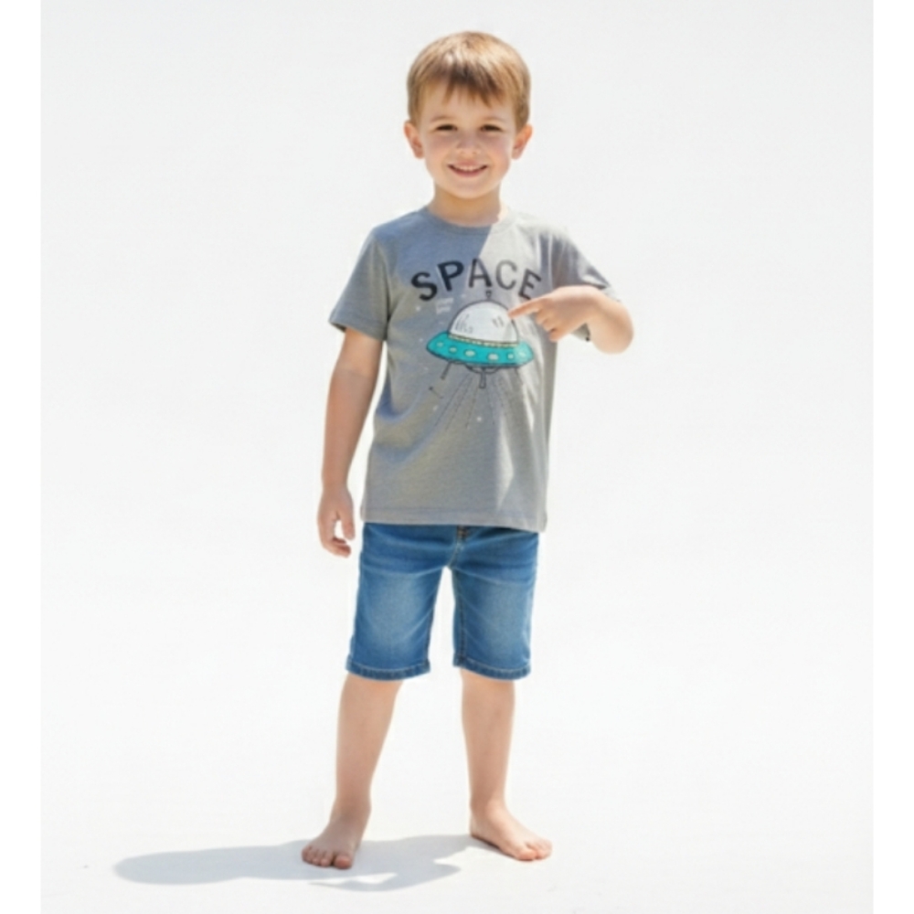 New Boy's Todler Space T-Shirt- Size 6-7 - Picture 3 of 7